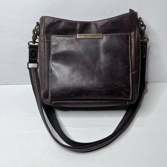Gun Tote'n Mamas Brown Leather Concealed Carry Crossbody RFID Bag Purse - Picture 1 of 13